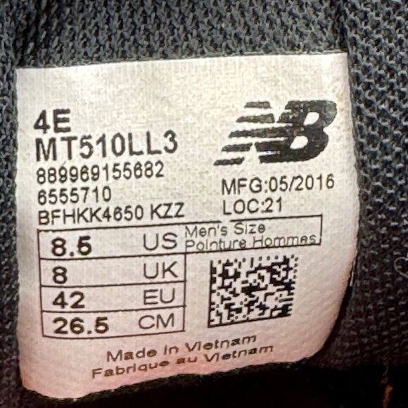 New Balance Mens 510 V3 Size 8.5 4E Shoes Black Orange Running Training Sneaker - Picture 9 of 9